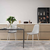 Velets Set of 4 Sera Upholstered Side Chair - Velvet - Light Gray - Chrome Leg